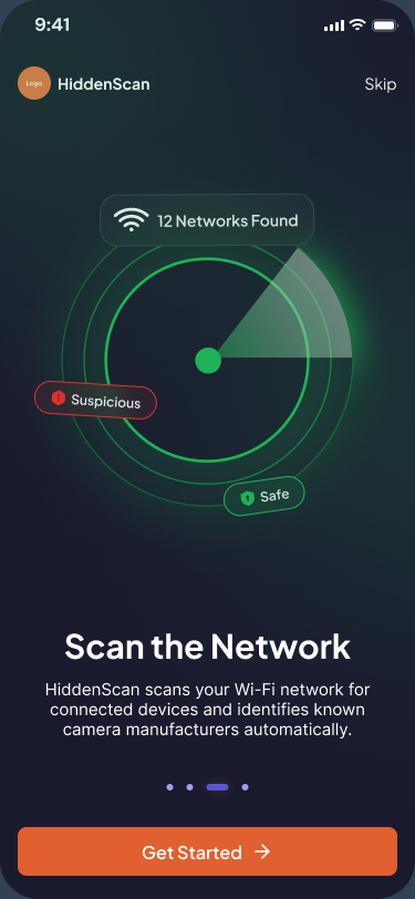 Scan the Network — onboarding screen