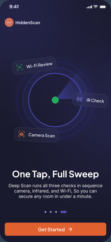 One Tap, Full Sweep — onboarding screen
